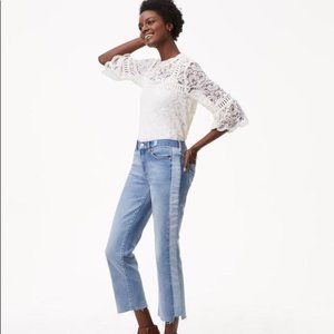 Loft Vintage Straight Side Stripe Jeans